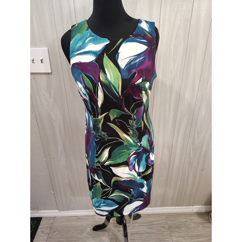 Women's Sleeveless Floral Connected Apparel Dress Size 16 Tropical Cruise...